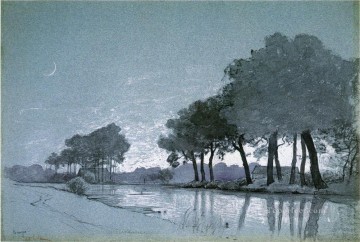 ブルージュの風景 ウィリアム・スタンリー・ハゼルティーンの風景 小川 Oil Paintings